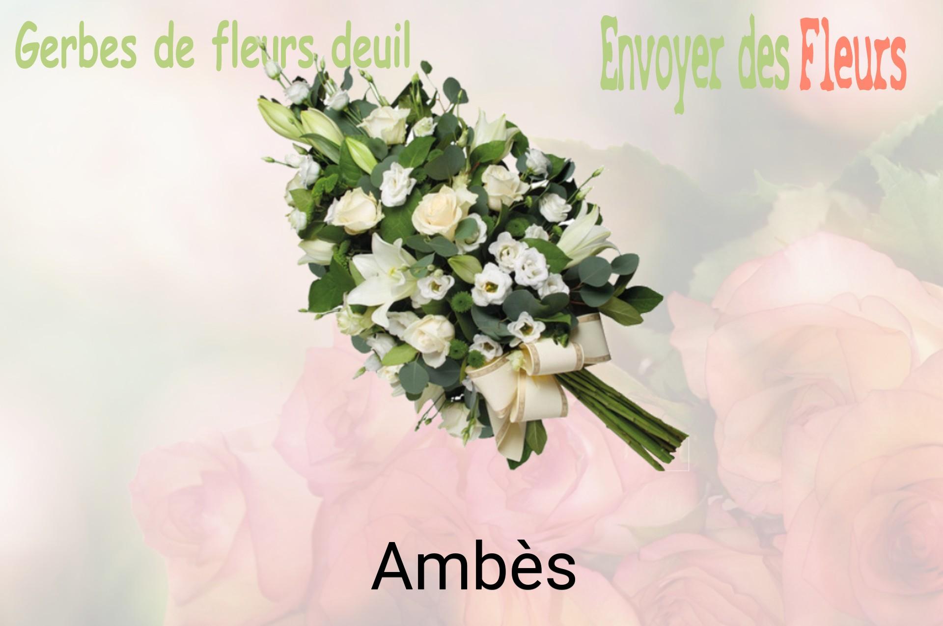 Gerbe de fleurs de deuil livrée à Ambès